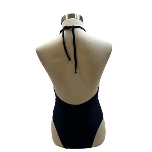 Ladies Aerie Swim Navy Blue Lace Front One Piece Swim Suit Size Medium - Picture 7 of 9